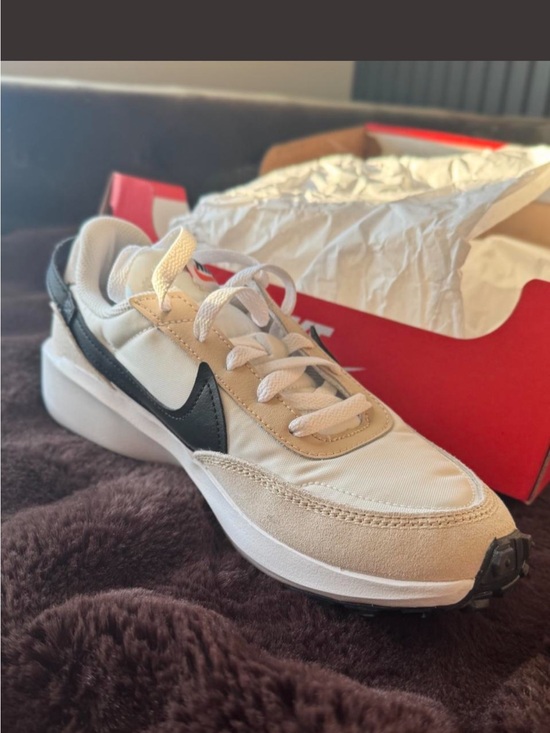 Nike Shoes - Nike Beige, Black and White Low-Top Sneaker